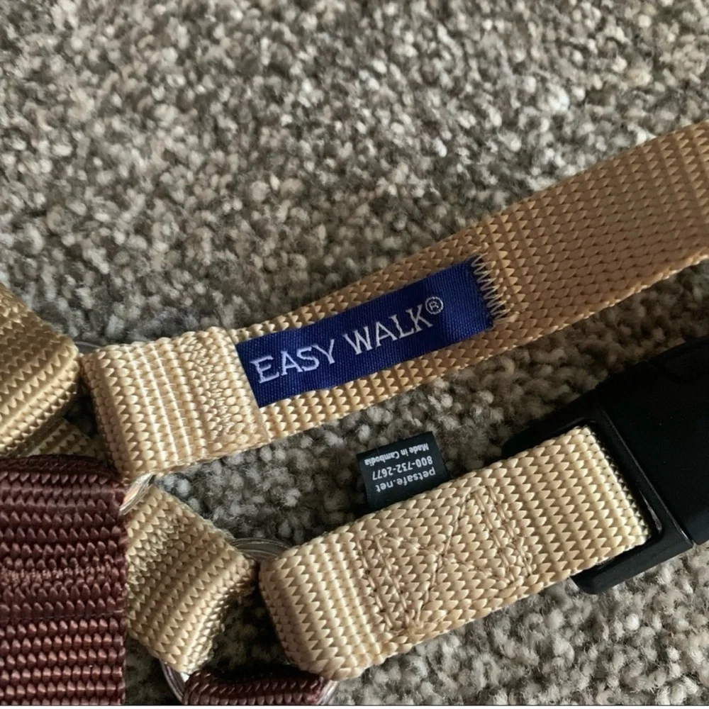 Easy Walk Brown and Tan Adjustable Pet Harness